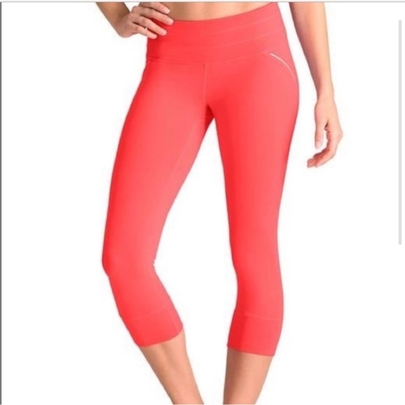 Athleta | Hot Coral Relay Tight Capris - Picture 1 of 9